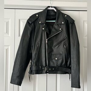 Vintage Hot Leathers Men's Motorcycle Leather Jacket Size 50